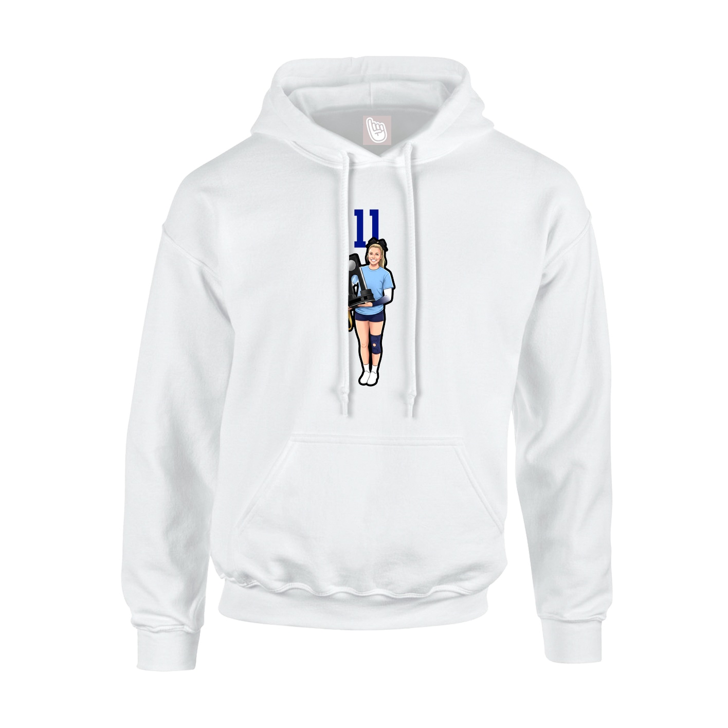 Hoodie — Number Top in White