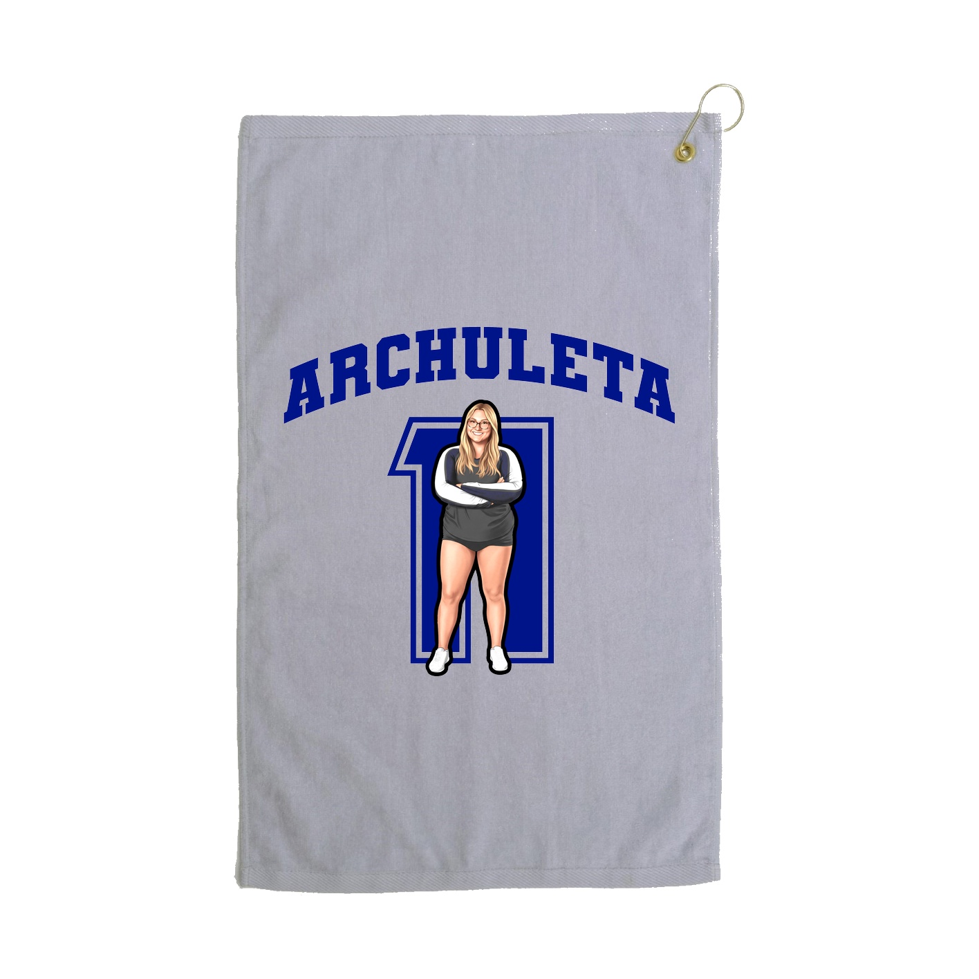 Golf Towel — Number in Grey