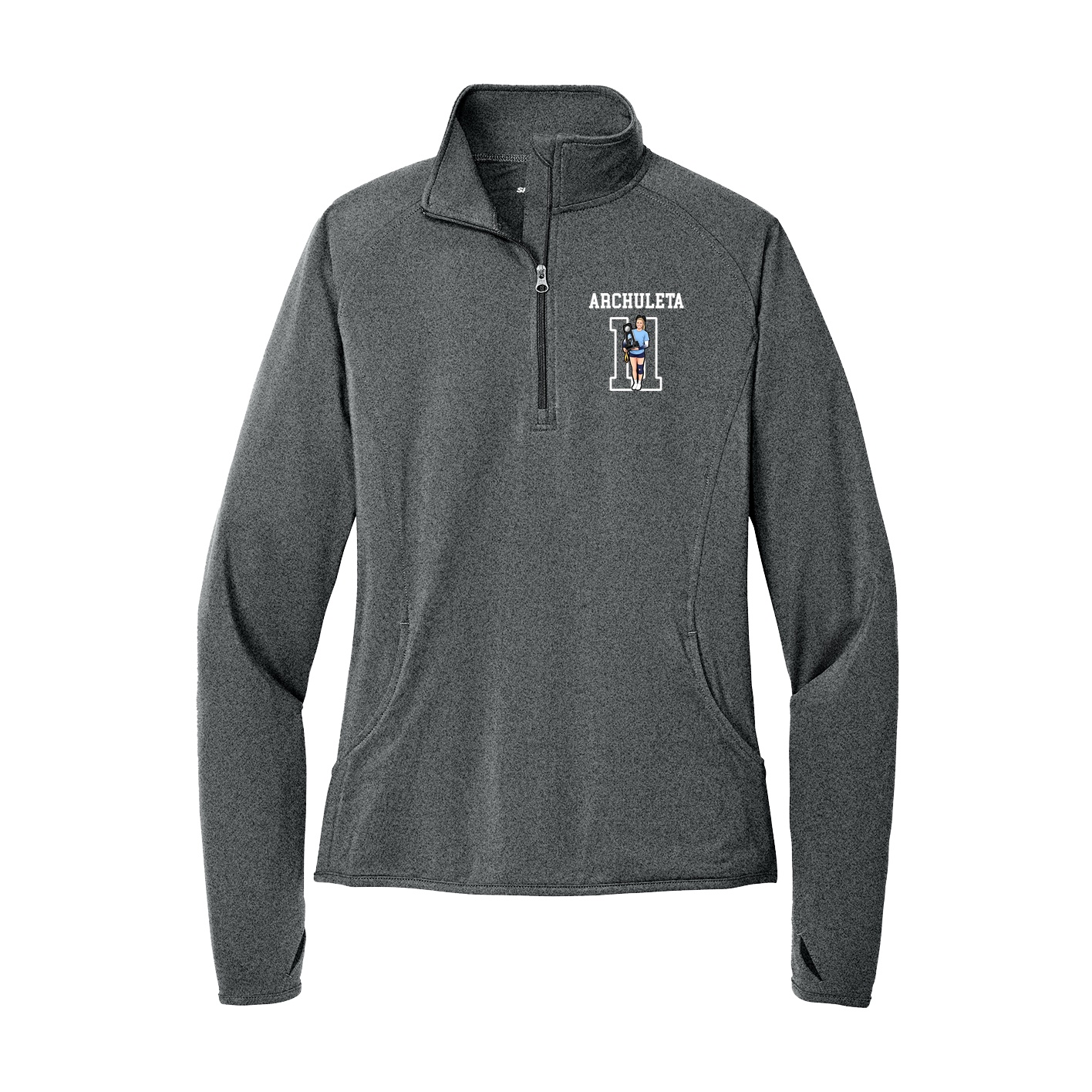 Women's Q-Zip Pullover — Shirsey in Grey