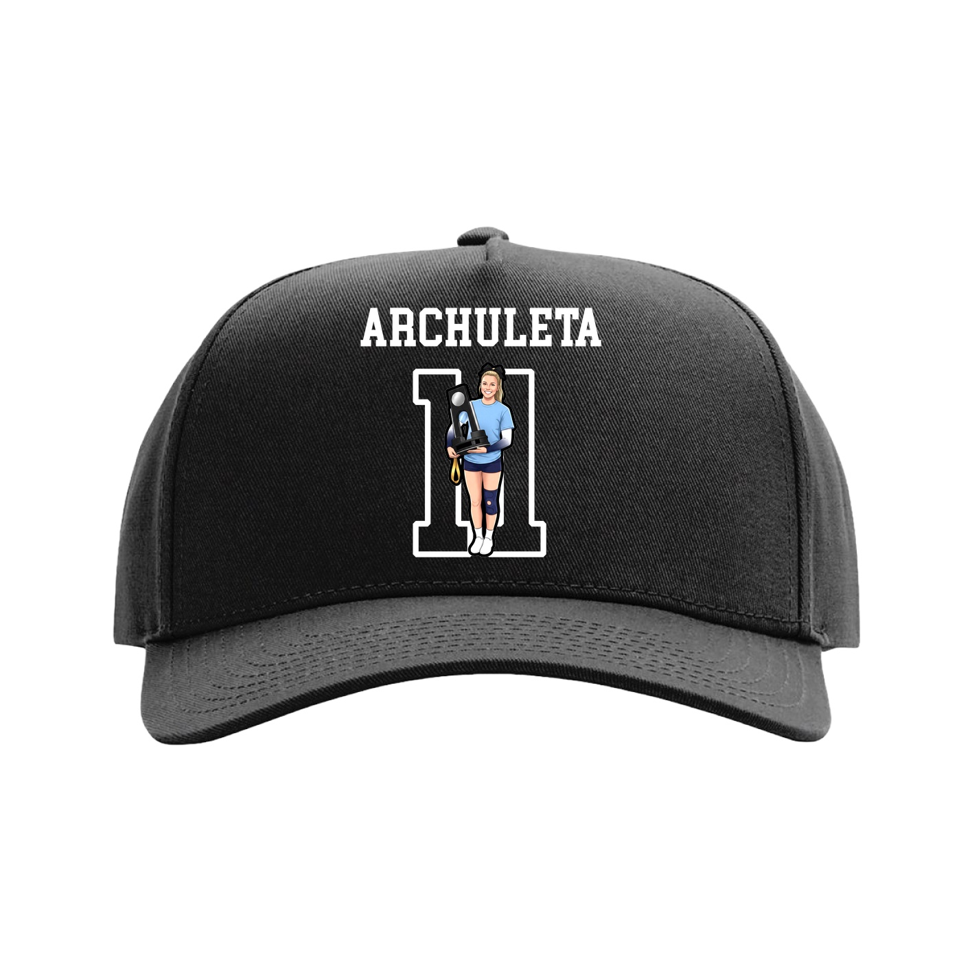 Full Fabric Five-Panel Champ Cap — Shirsey in Black