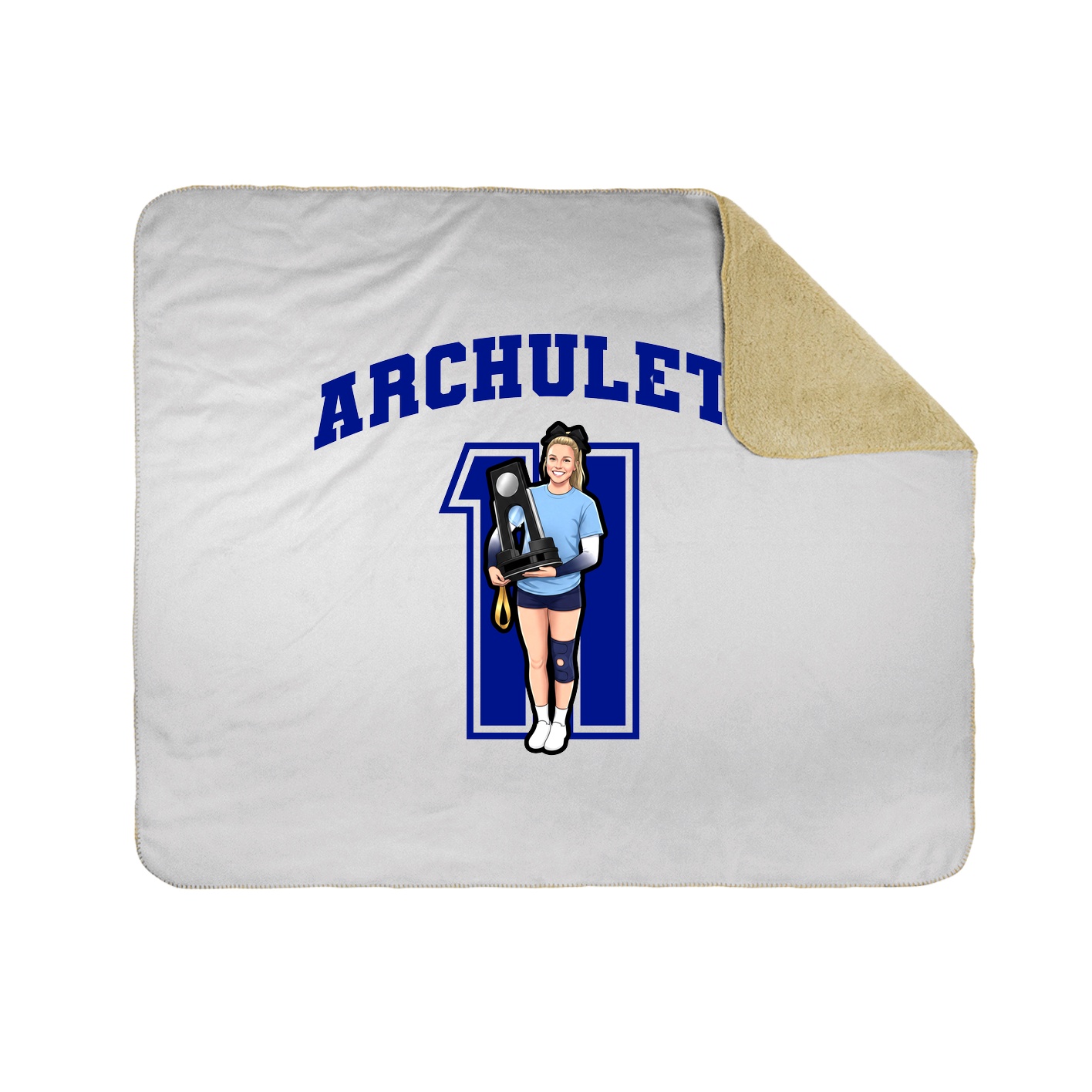 Throw Blanket — Number in White