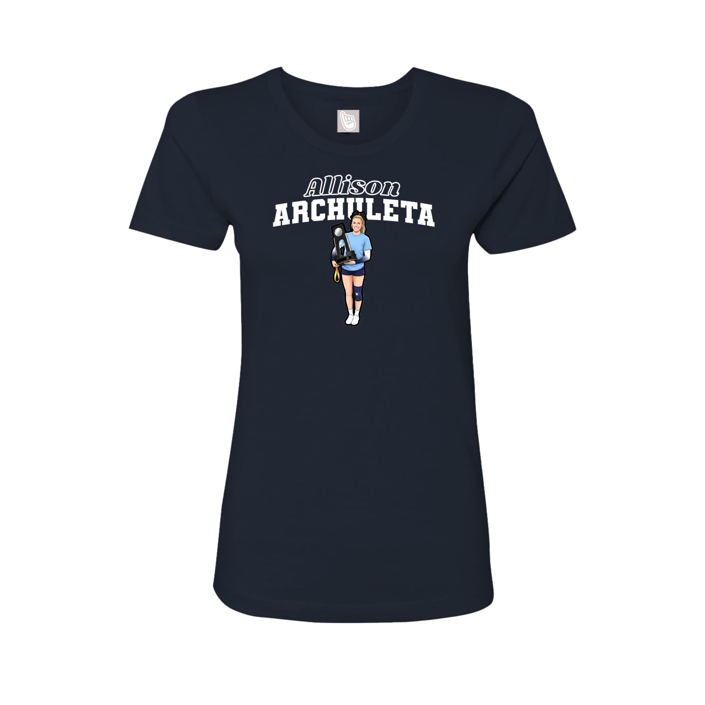 Fitted Women's Tee — Name Arch in Navy