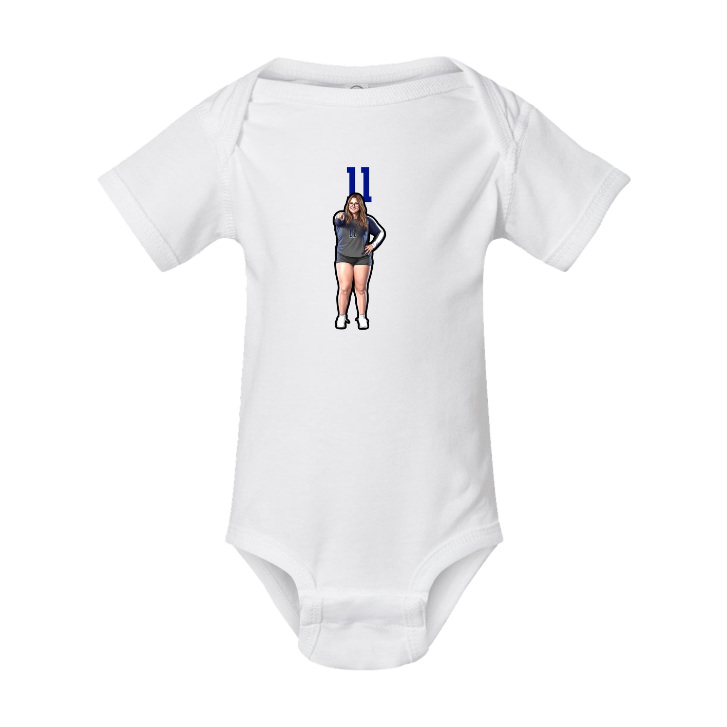 Baby Onesie — Number Top in White