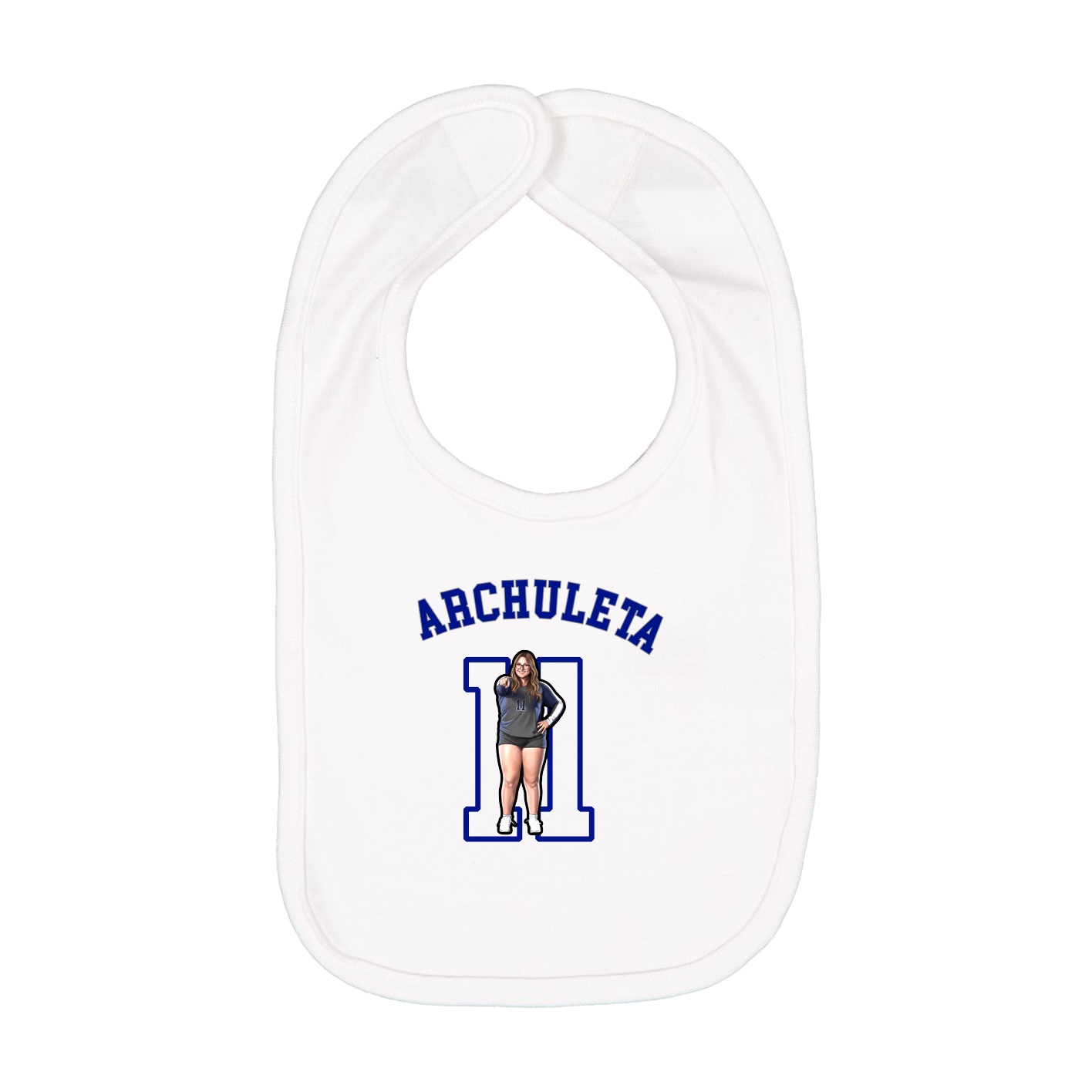 Infant Bib — Shirsey Arch in White