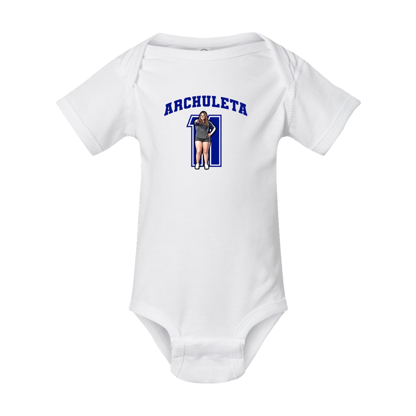 Baby Onesie — Number in White