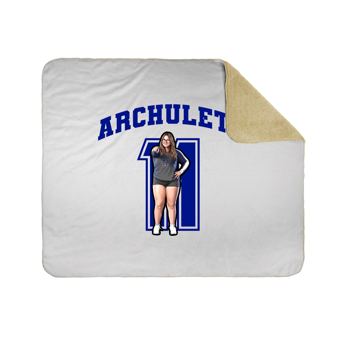 Throw Blanket — Number in White