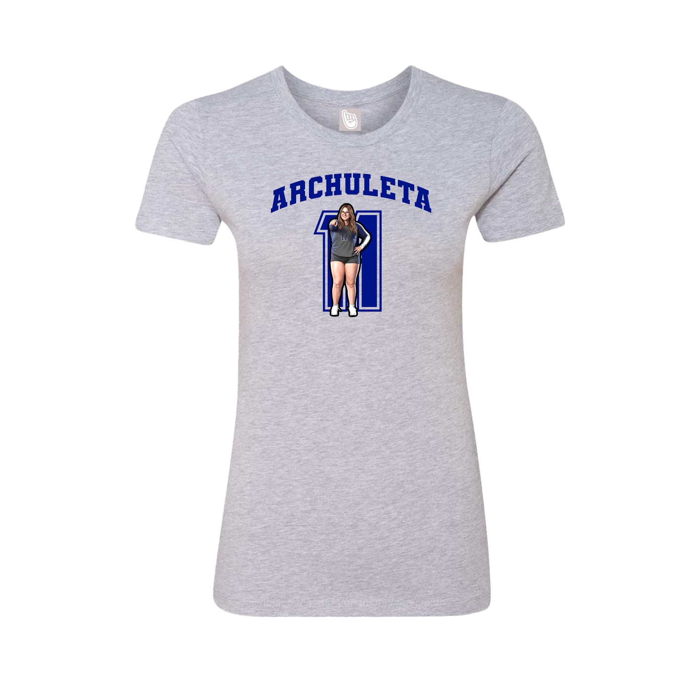Fitted Women's Tee — Number in Grey