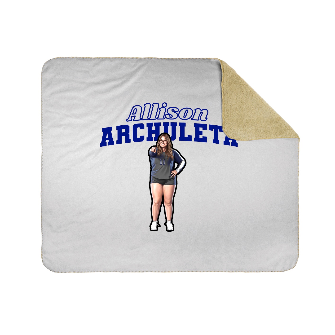 Throw Blanket — Name Arch in White