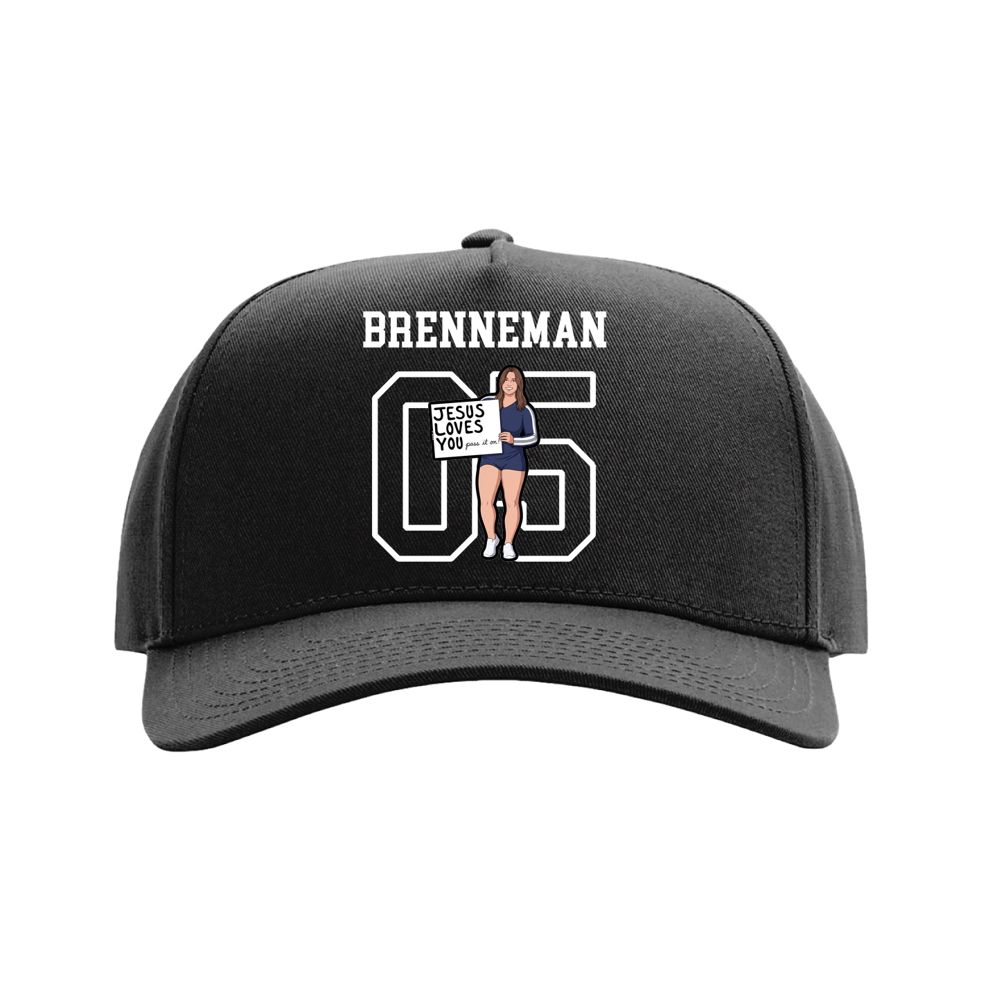 Full Fabric Five-Panel Champ Cap — Shirsey in Black