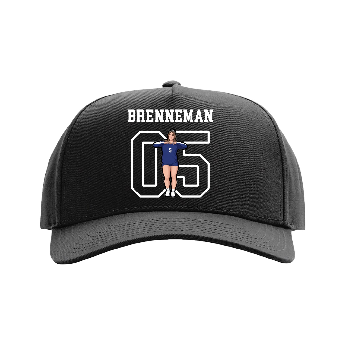 Full Fabric Five-Panel Champ Cap — Shirsey in Black