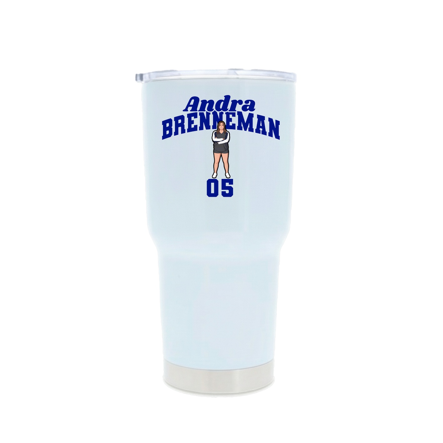 30oz Stainless Steel Tumbler — Signature Arch in White