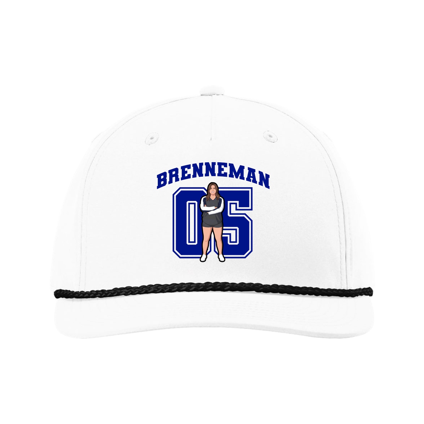 Five-Panel Classic Rope Cap — Number in White