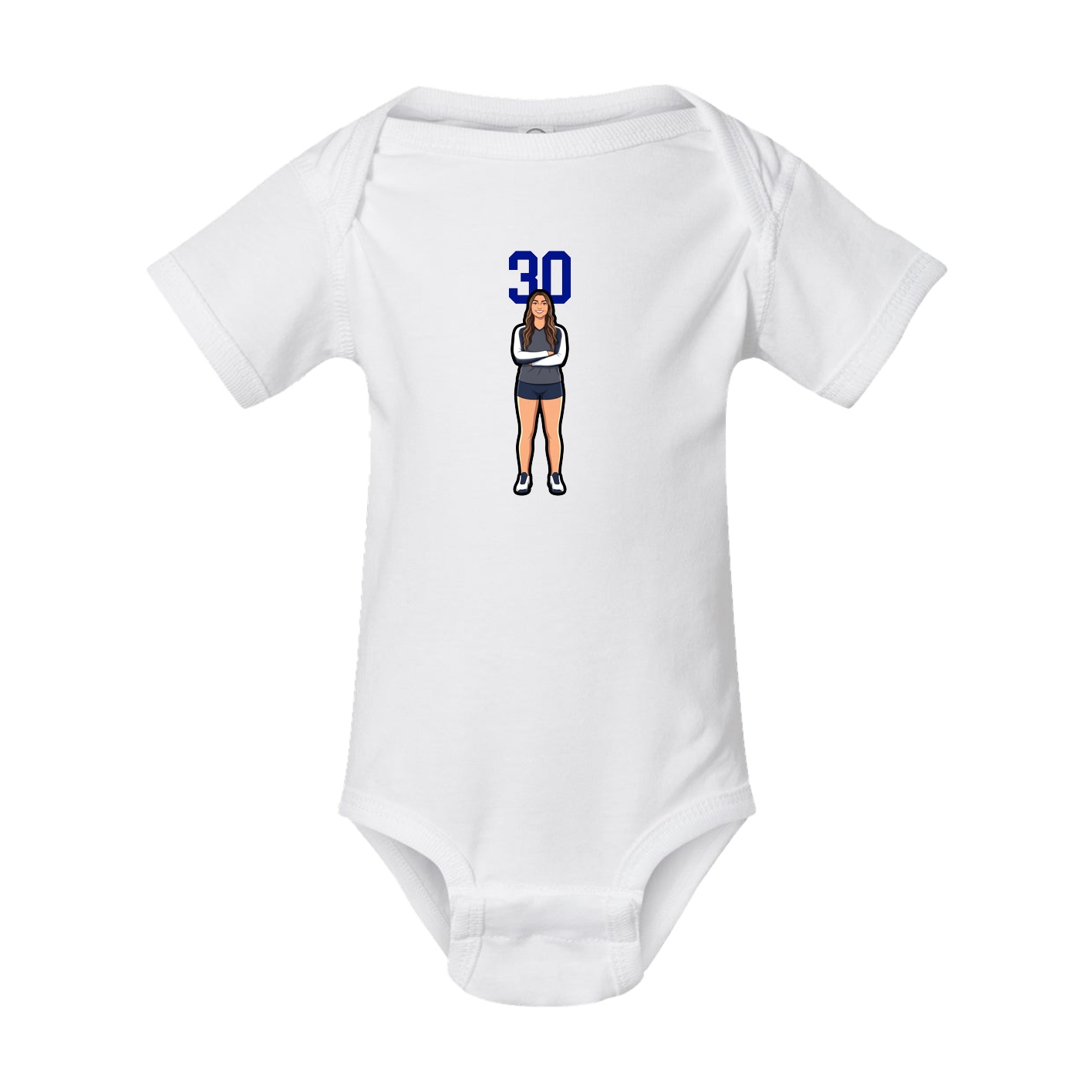 Baby Onesie — Number Top in White