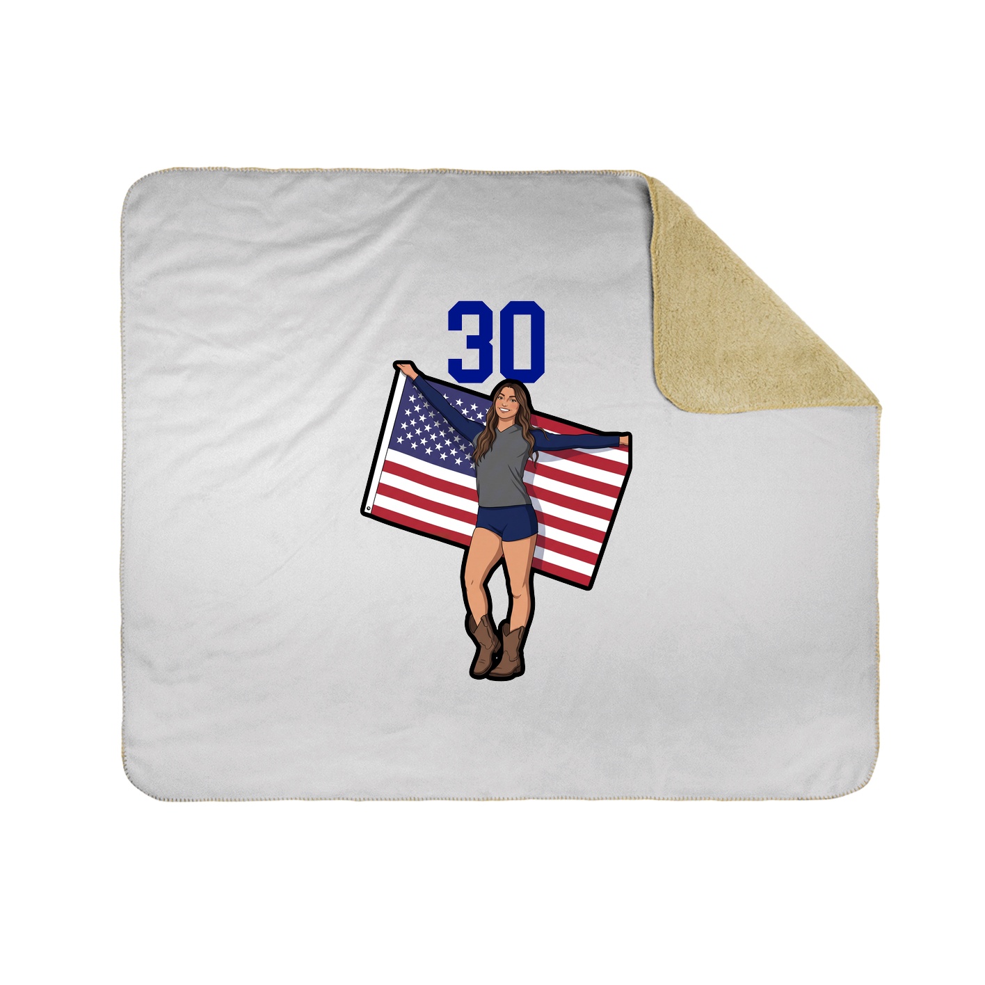 Throw Blanket — Number Top in White