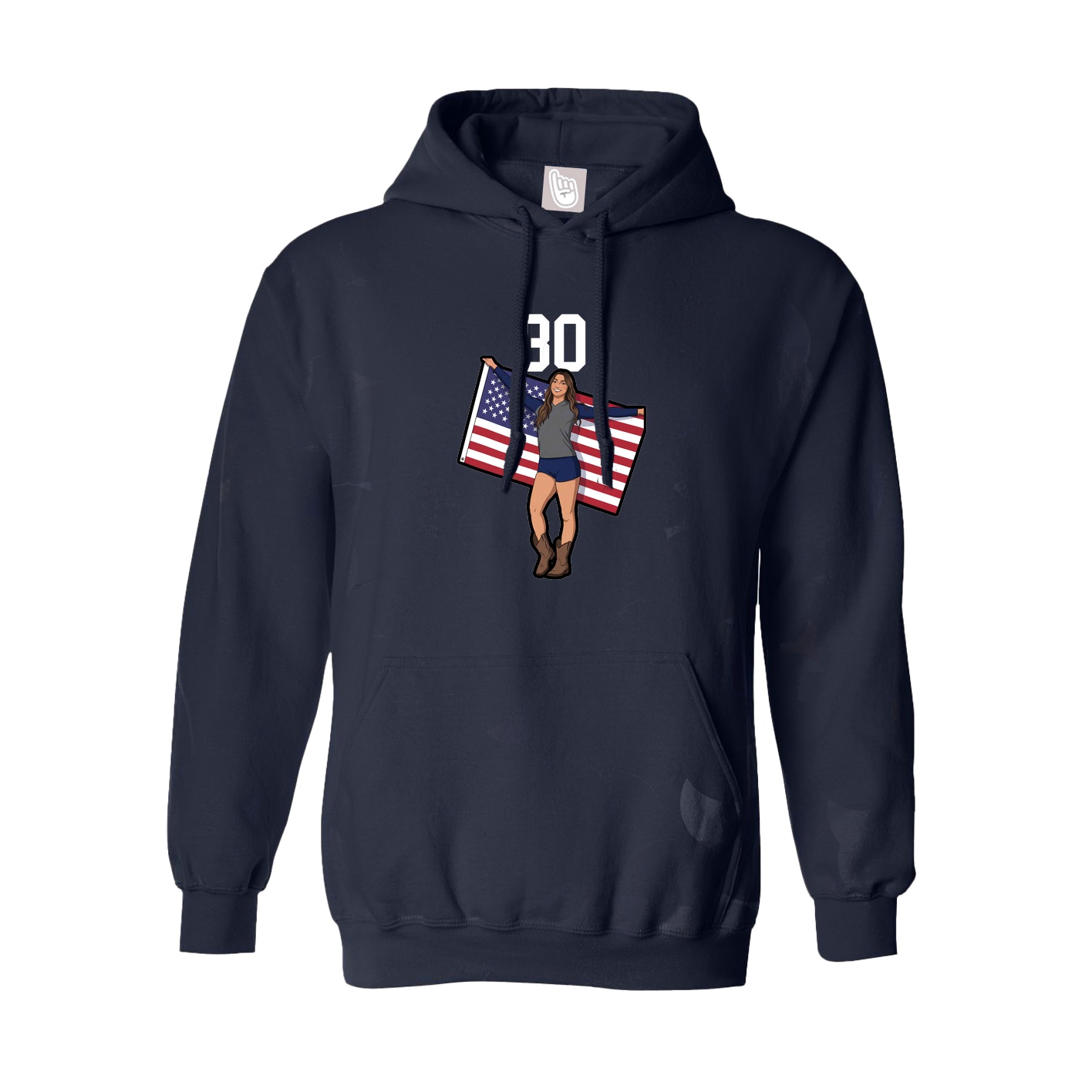 Youth Hoodie — Number Top in Navy