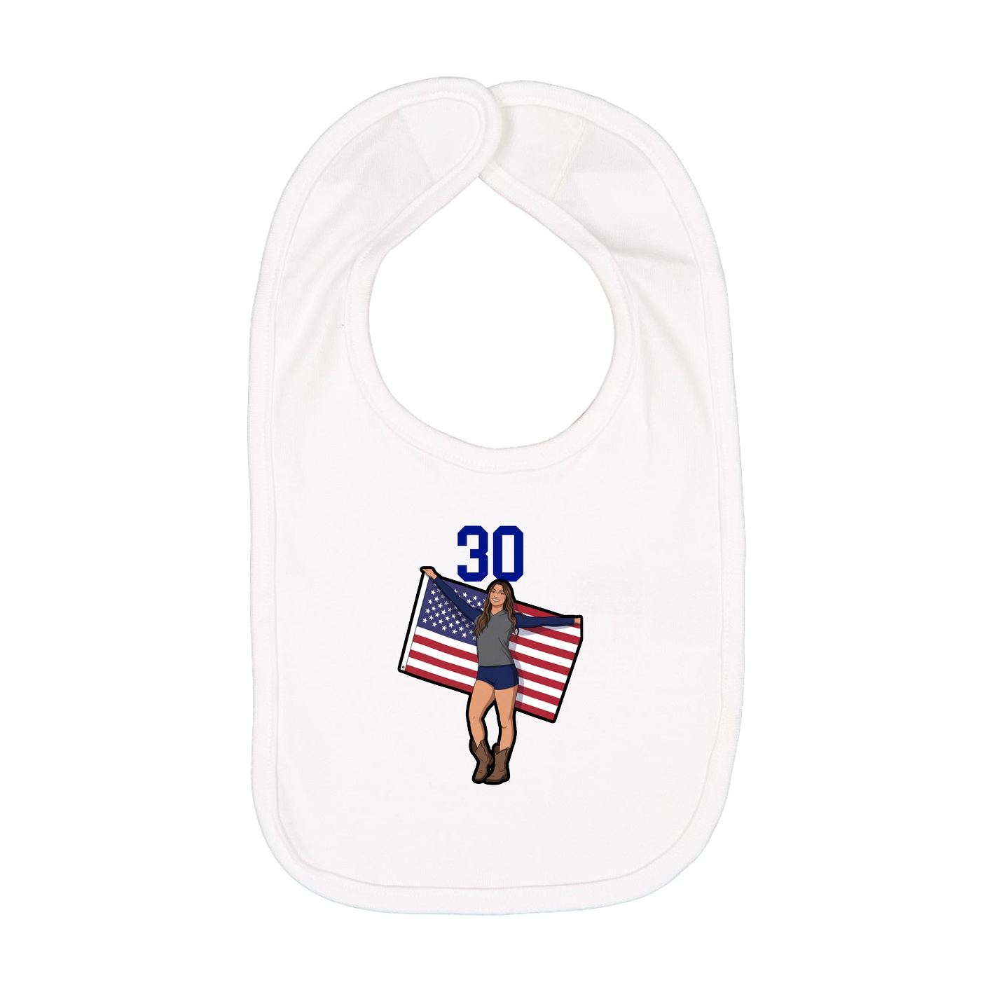 Infant Bib — Number Top in White