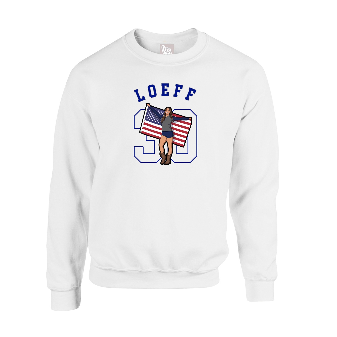 Fleece Crew — Shirsey Arch in White
