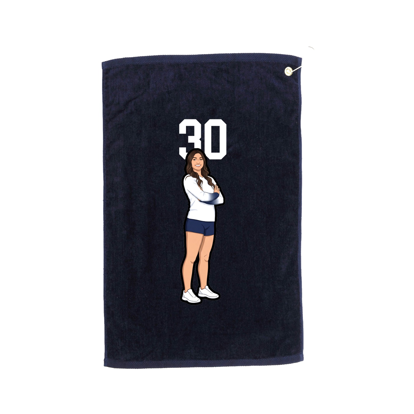 Golf Towel — Number Top in Navy