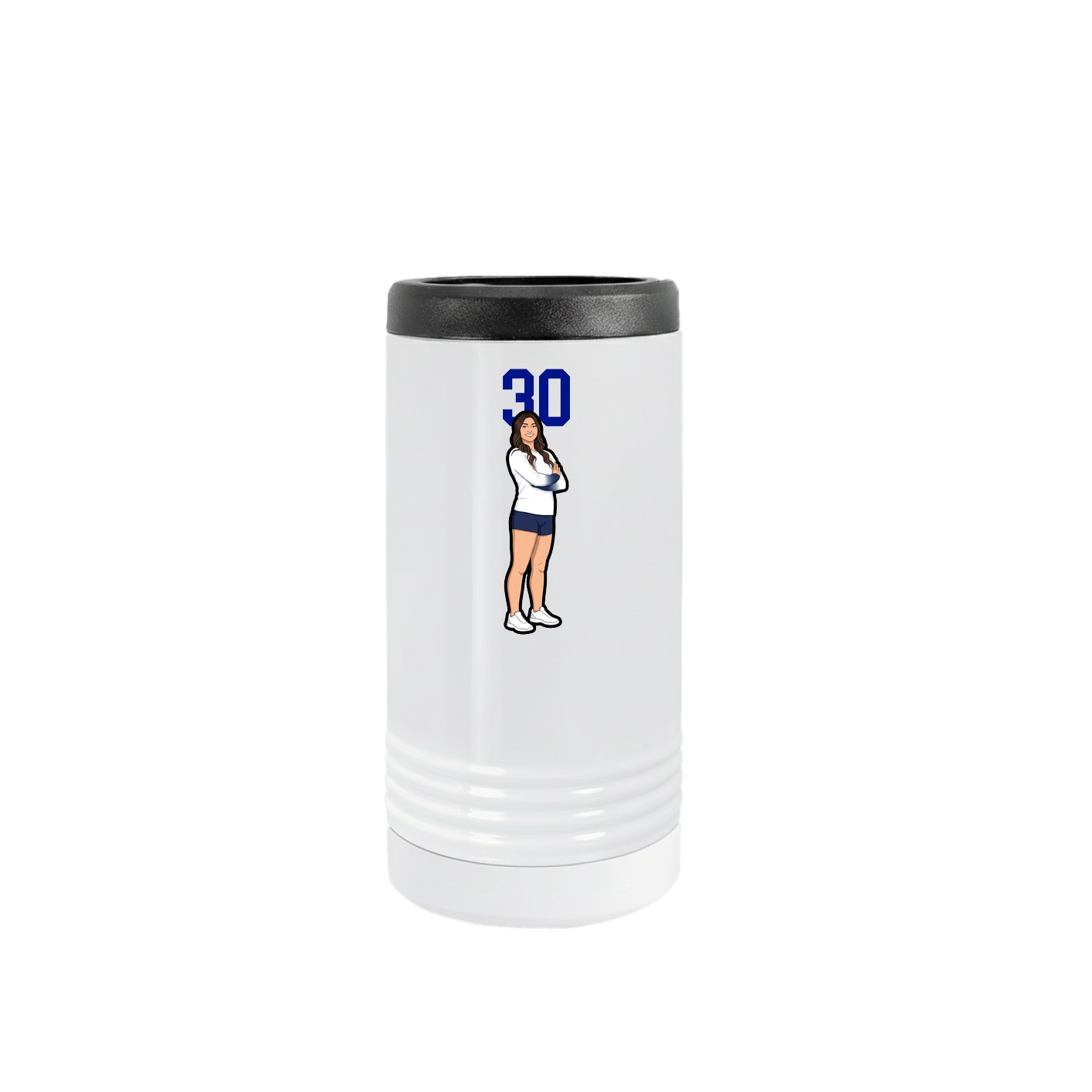 Slim Beverage Holder — Number Top in White