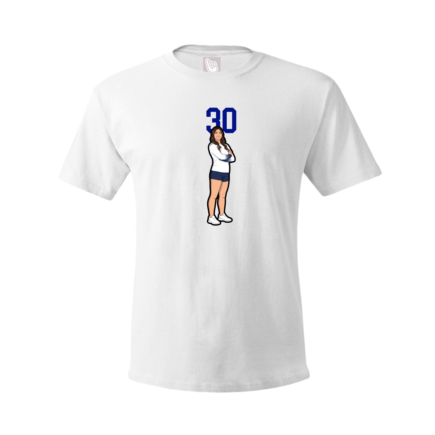 Youth Tee — Number Top in White