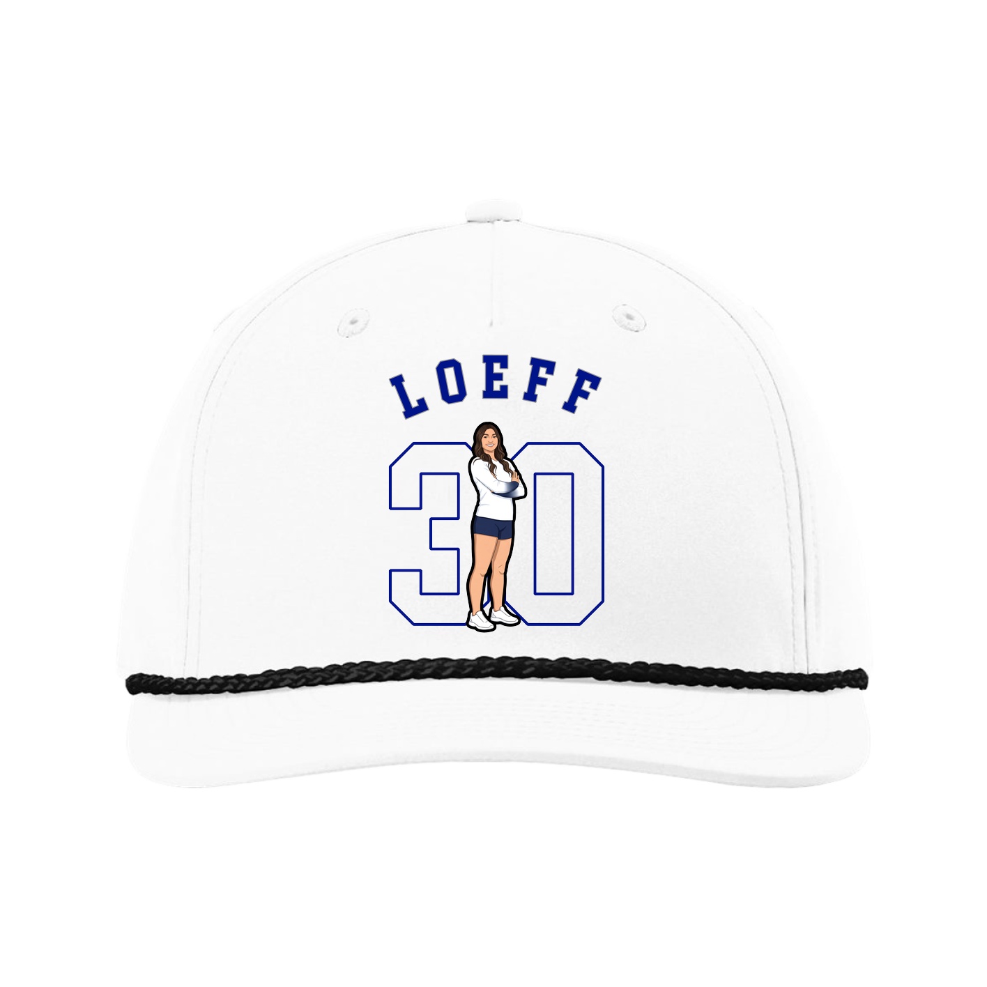 Five-Panel Classic Rope Cap — Shirsey Arch in White