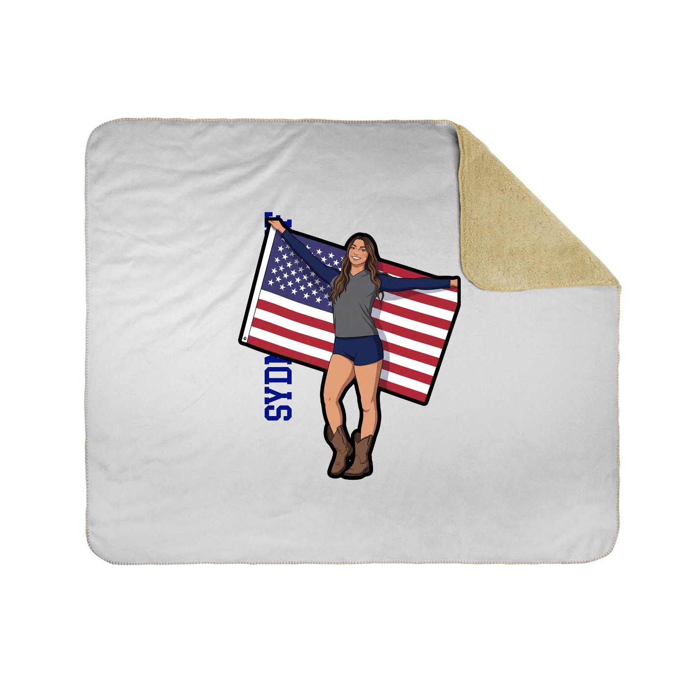 Throw Blanket — Name Vertical in White
