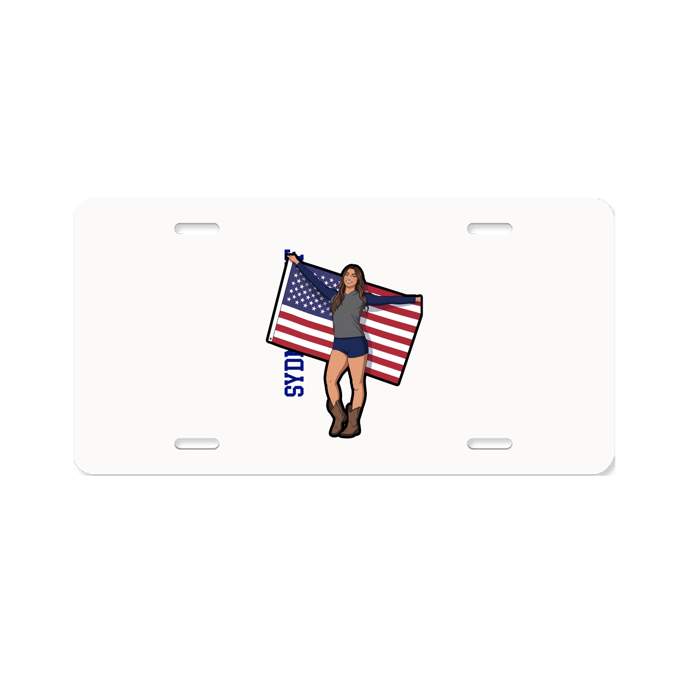 License Plate — Name Vertical in Classic