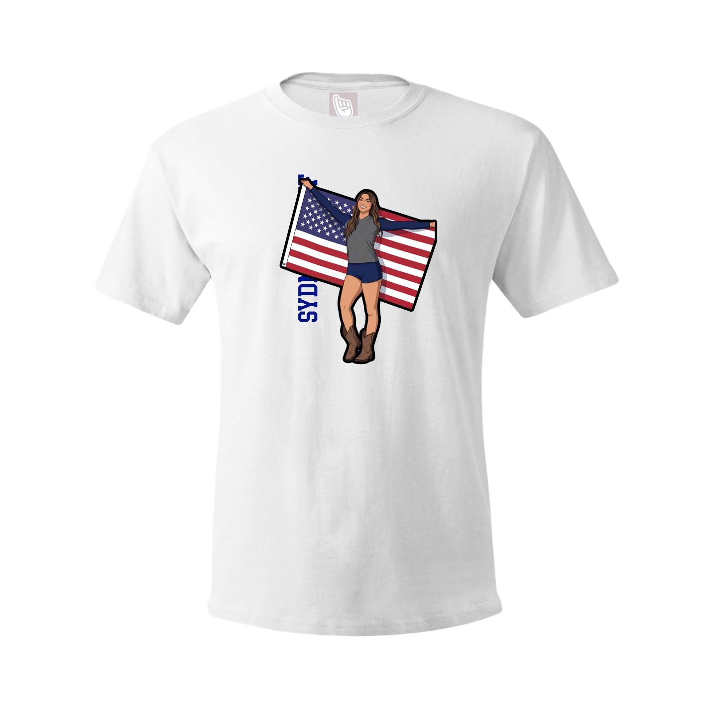 Tee — Name Vertical in White