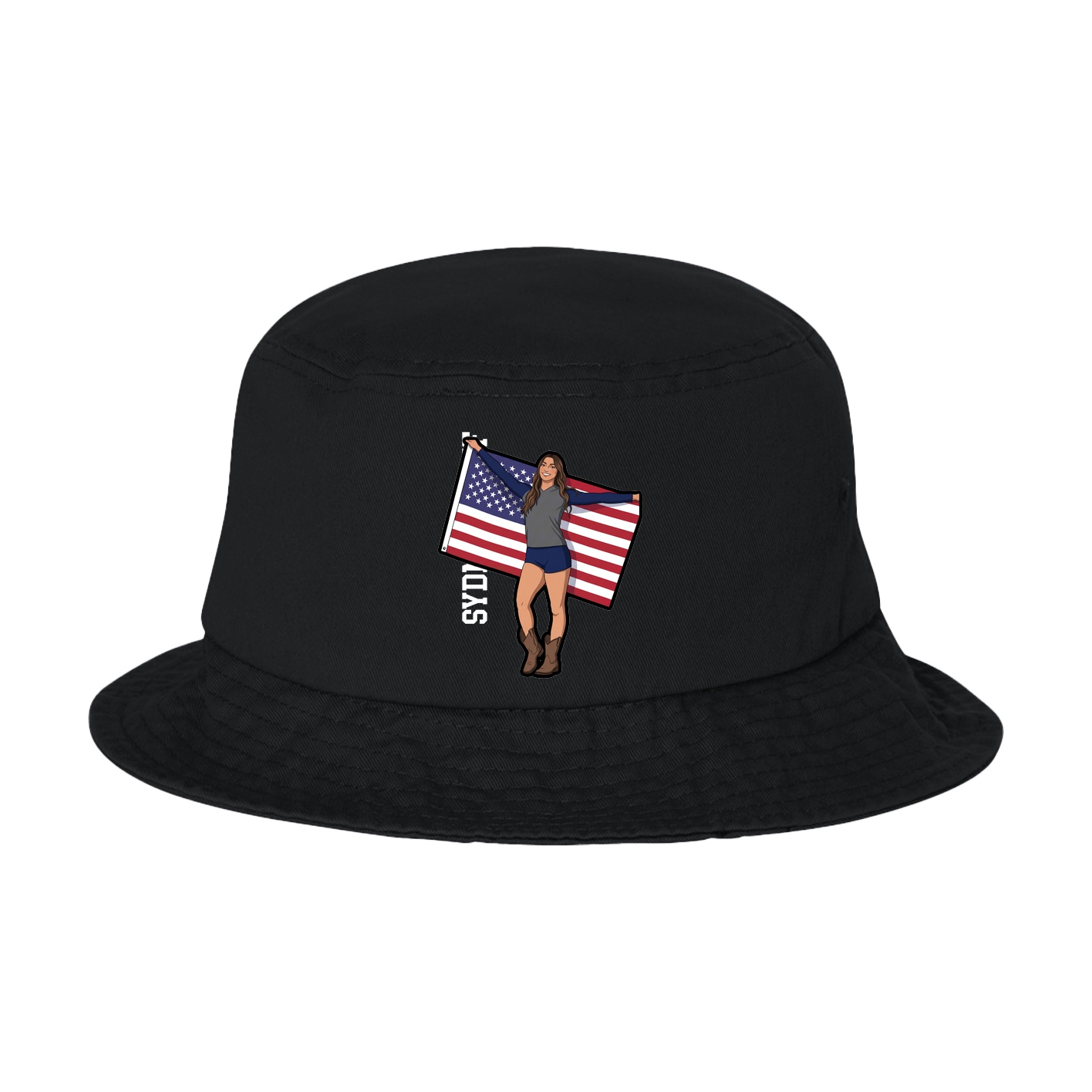 Bucket Cap — Name Vertical in Black