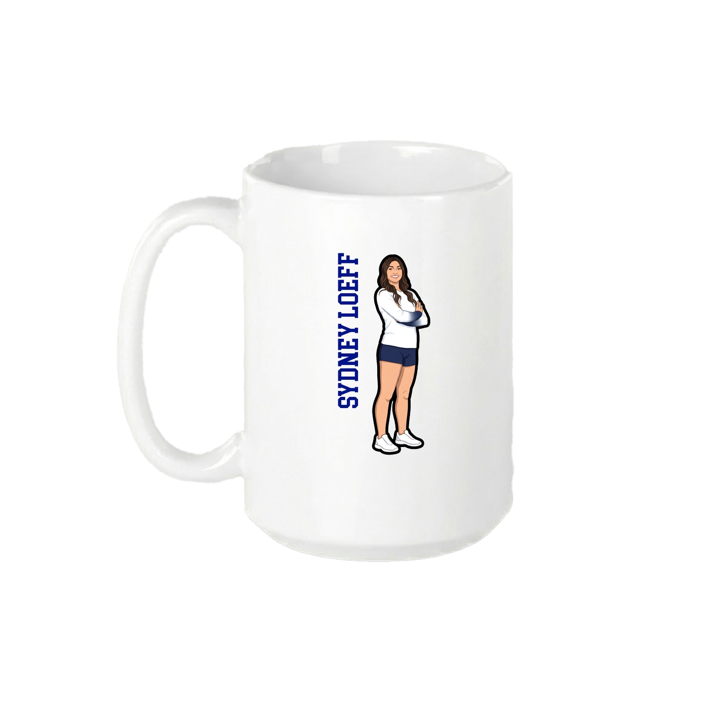 15oz Coffee Mug — Name Vertical in White
