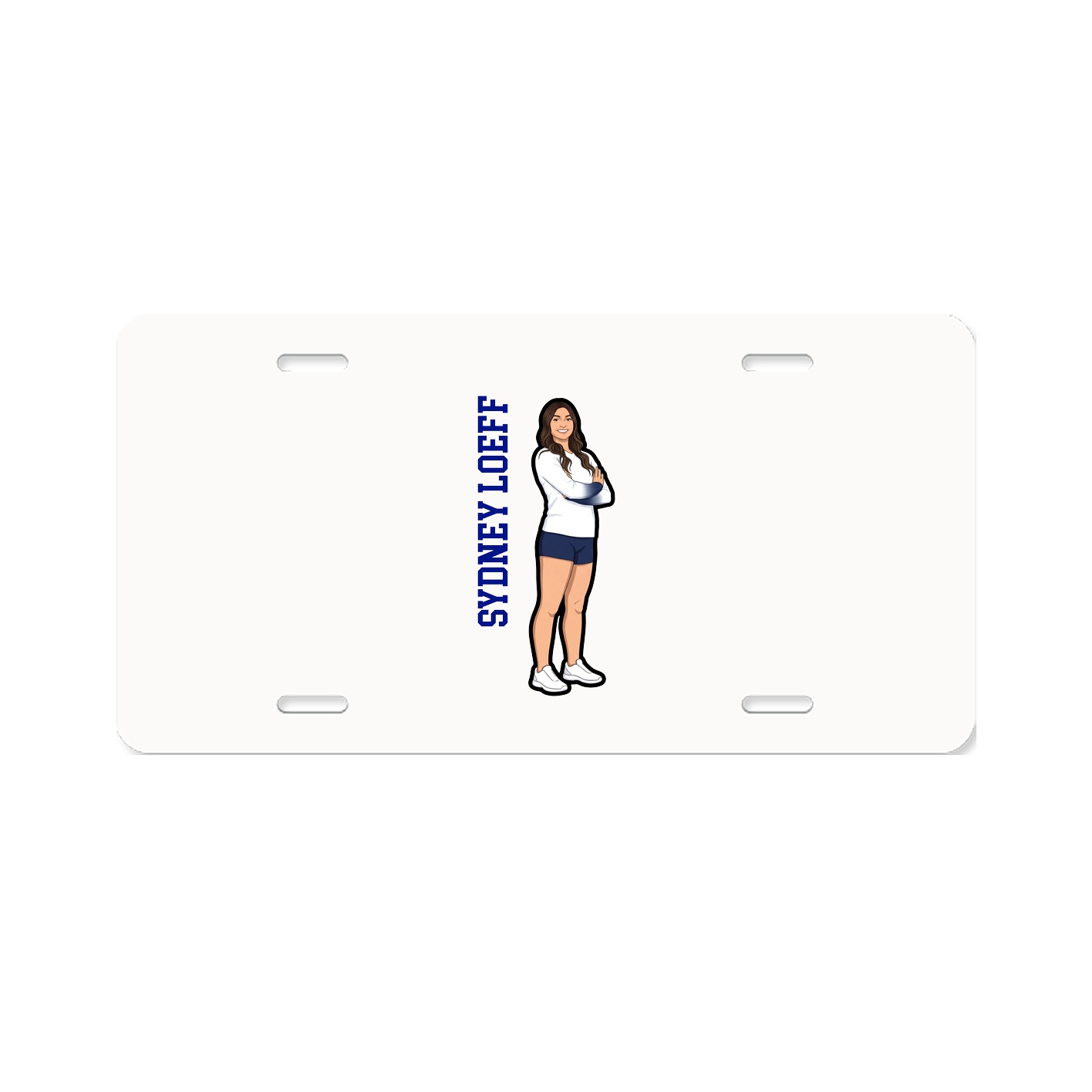 License Plate — Name Vertical in Classic