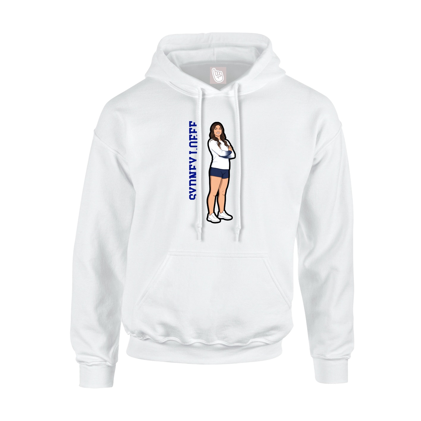 Hoodie — Name Vertical in White
