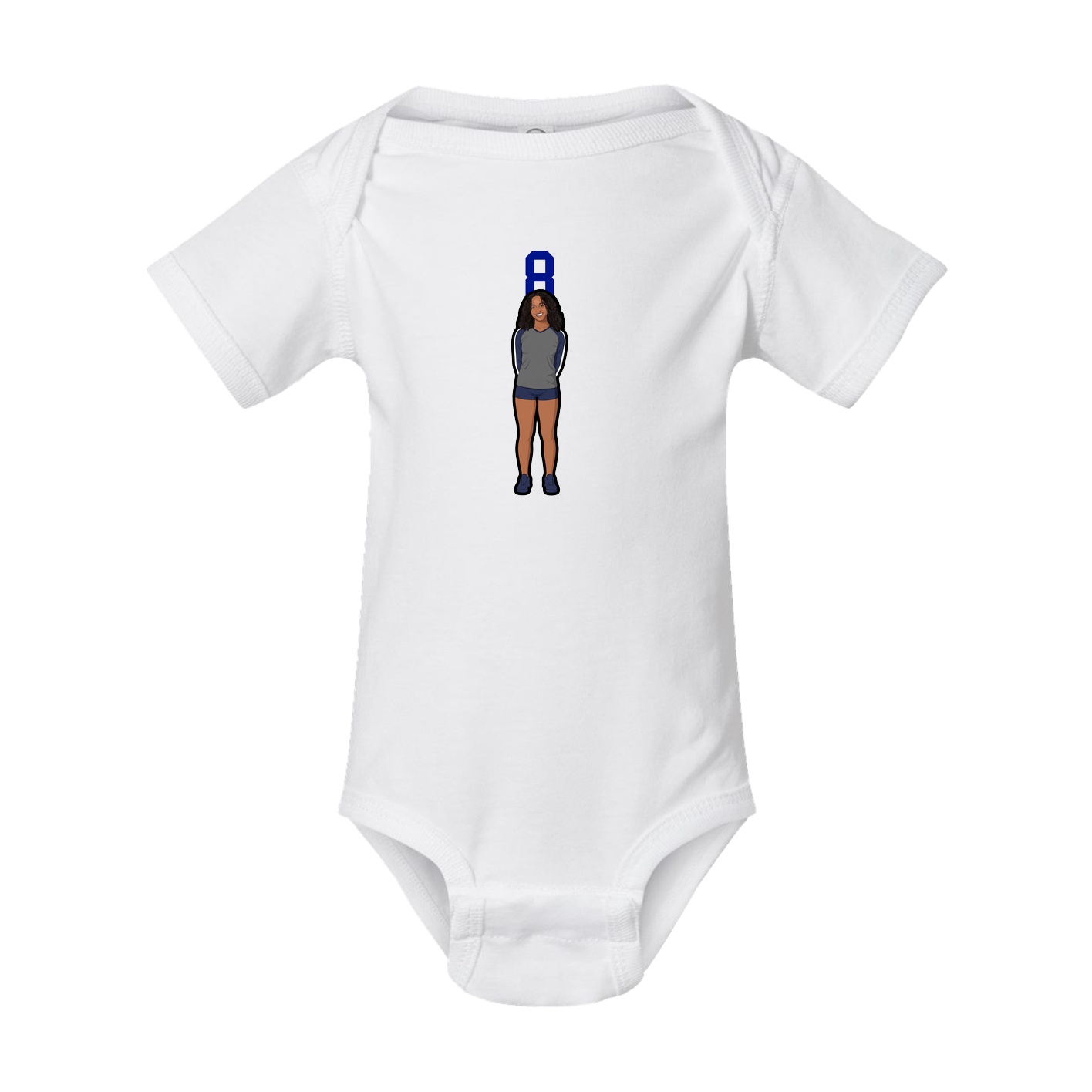 Baby Onesie — Number Top in White