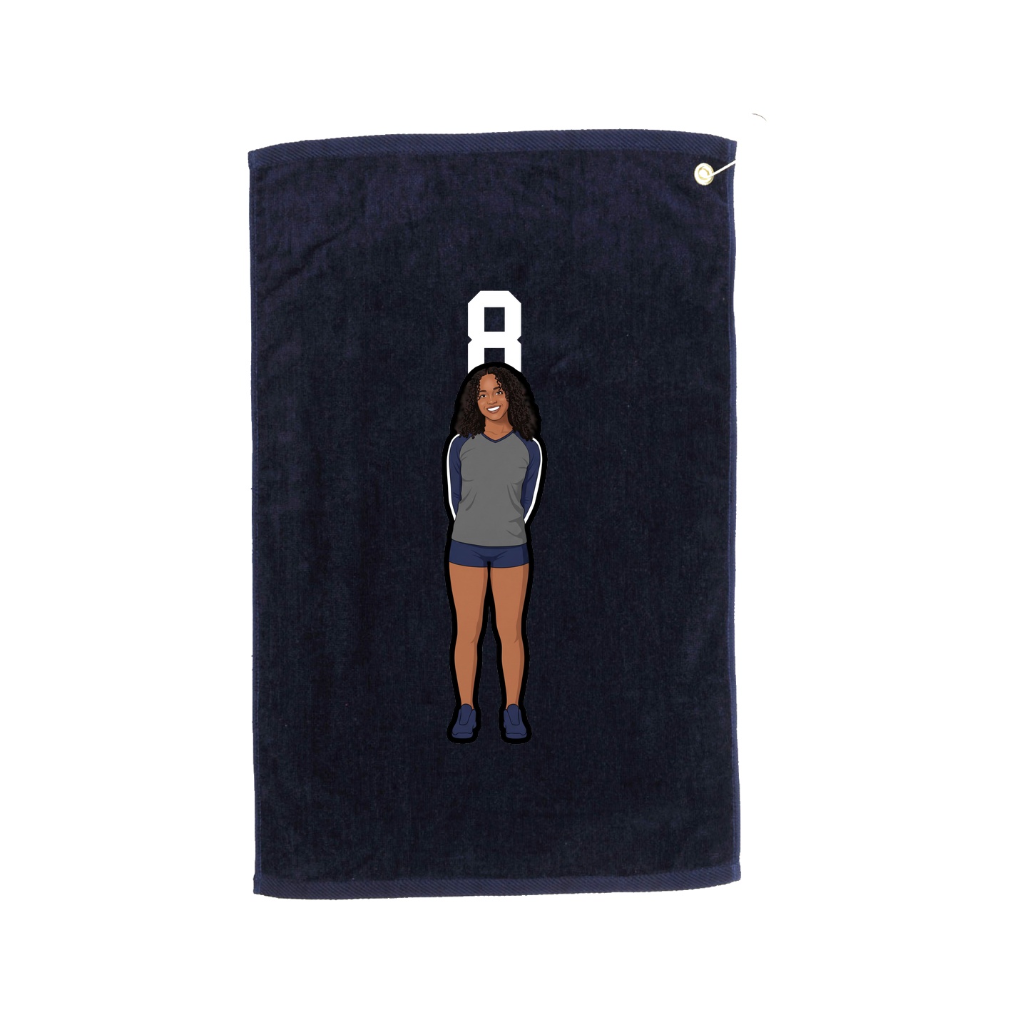 Golf Towel — Number Top in Navy