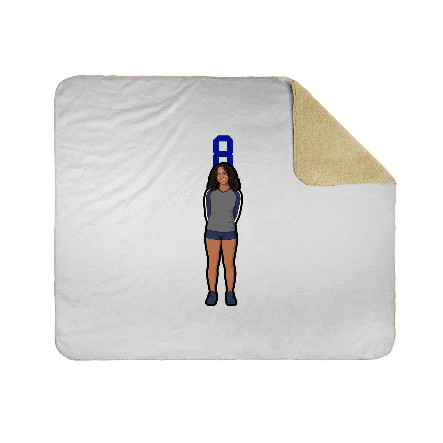 Throw Blanket — Number Top in White