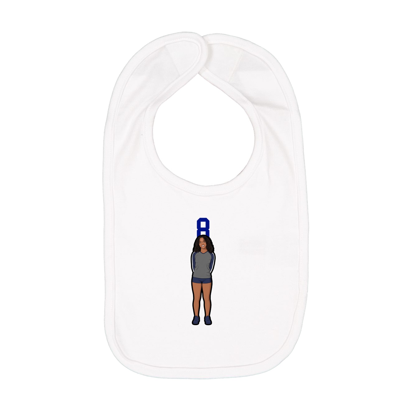 Infant Bib — Number Top in White