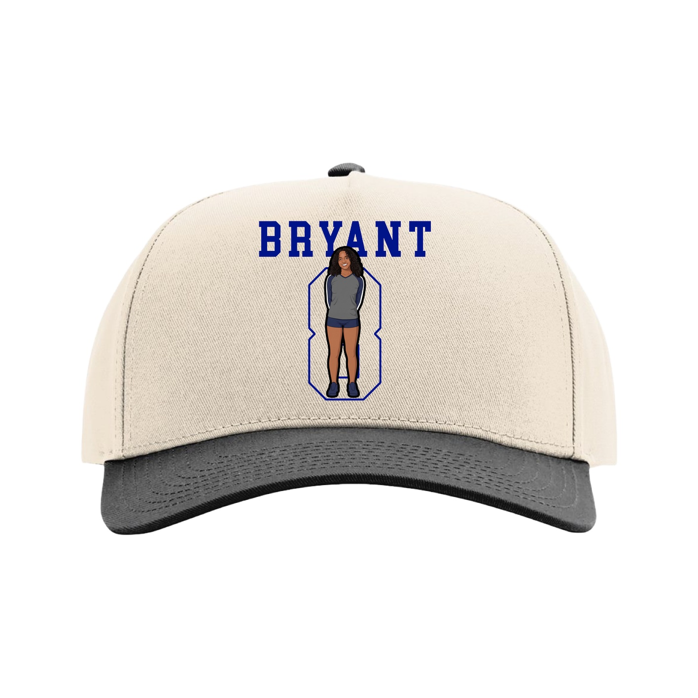 Full Fabric Five-Panel Champ Cap — Shirsey in Cream/Black