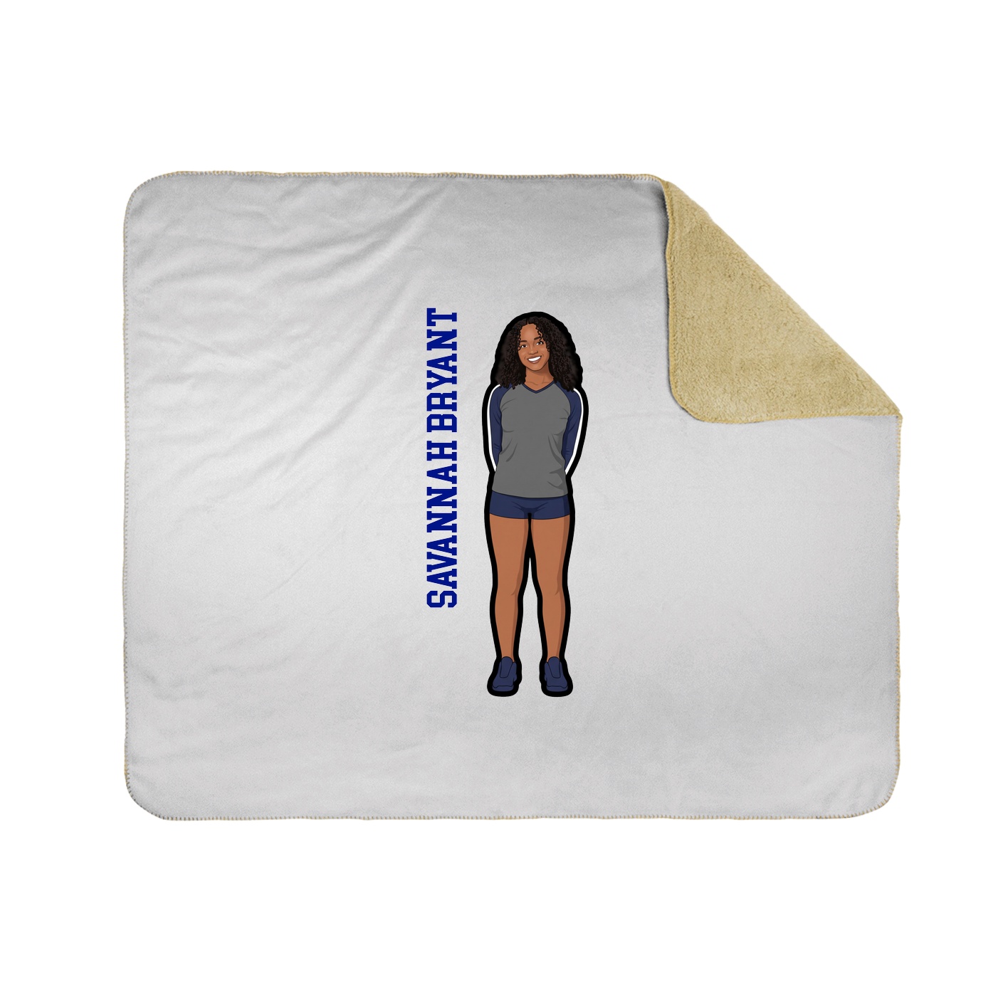 Throw Blanket — Name Vertical in White