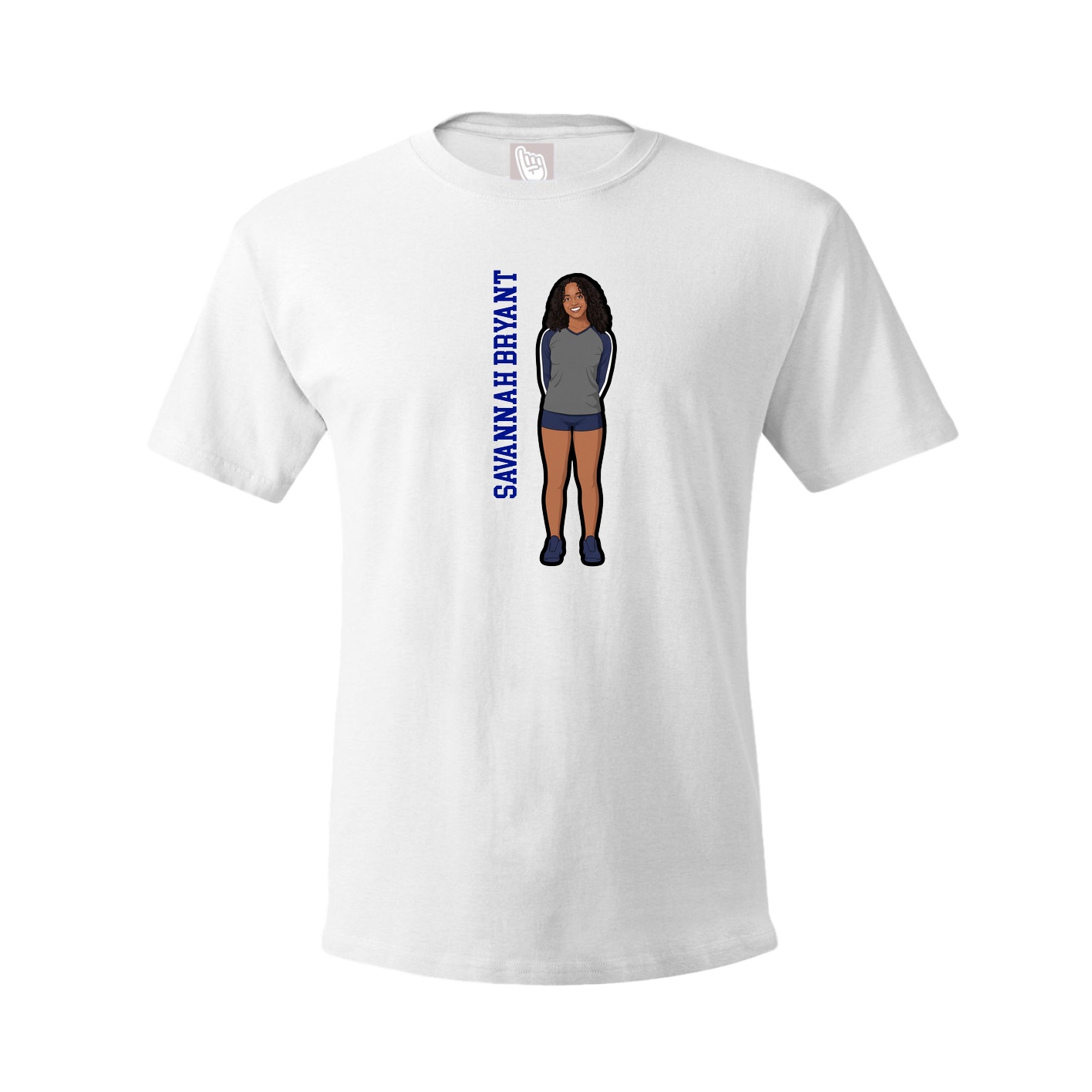 Tee — Name Vertical in White