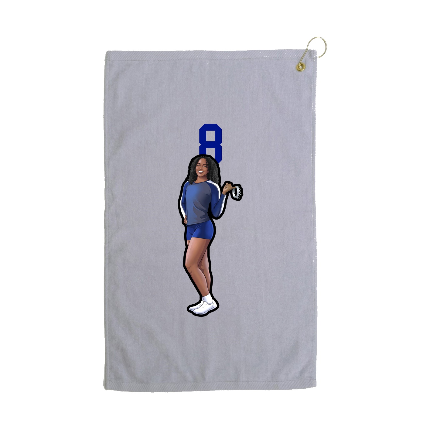 Golf Towel — Number Top in Grey