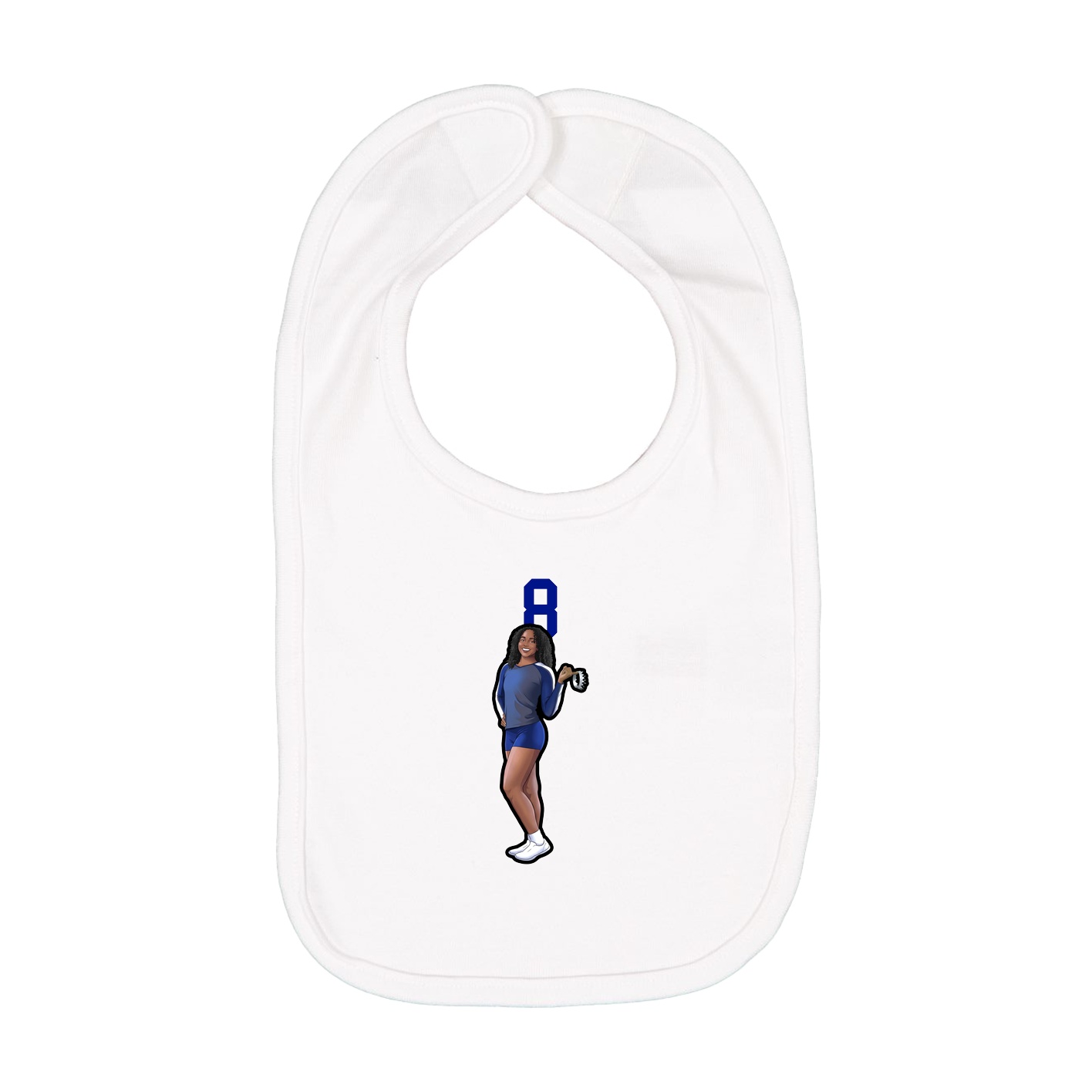 Infant Bib — Number Top in White