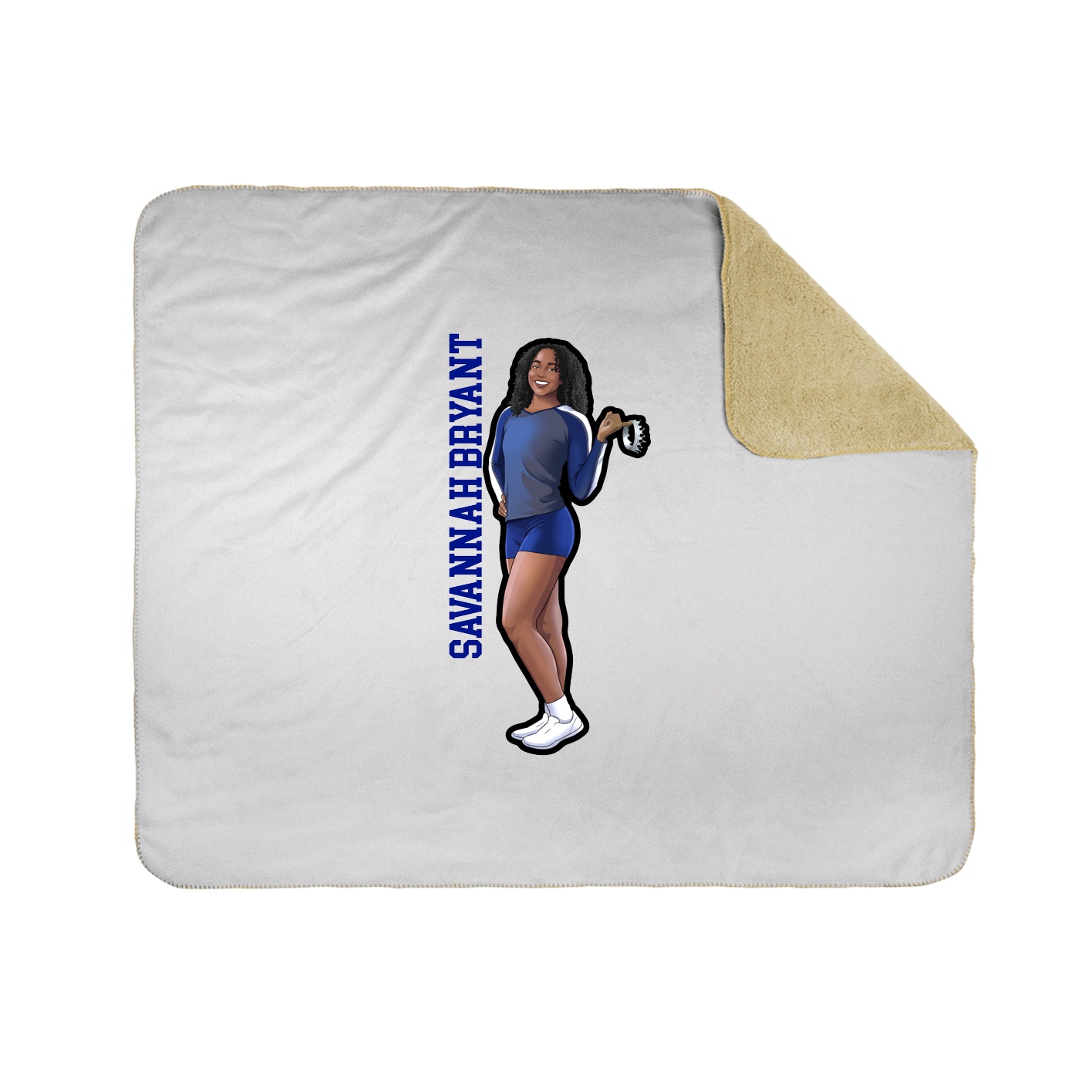 Throw Blanket — Name Vertical in White