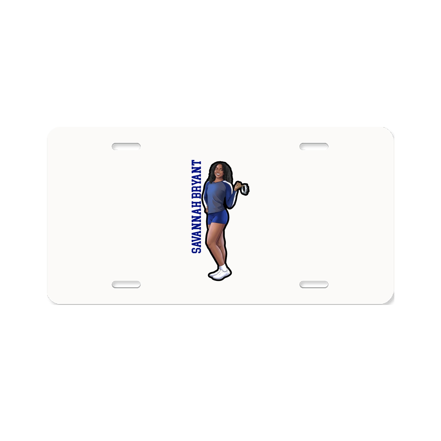 License Plate — Name Vertical in Classic