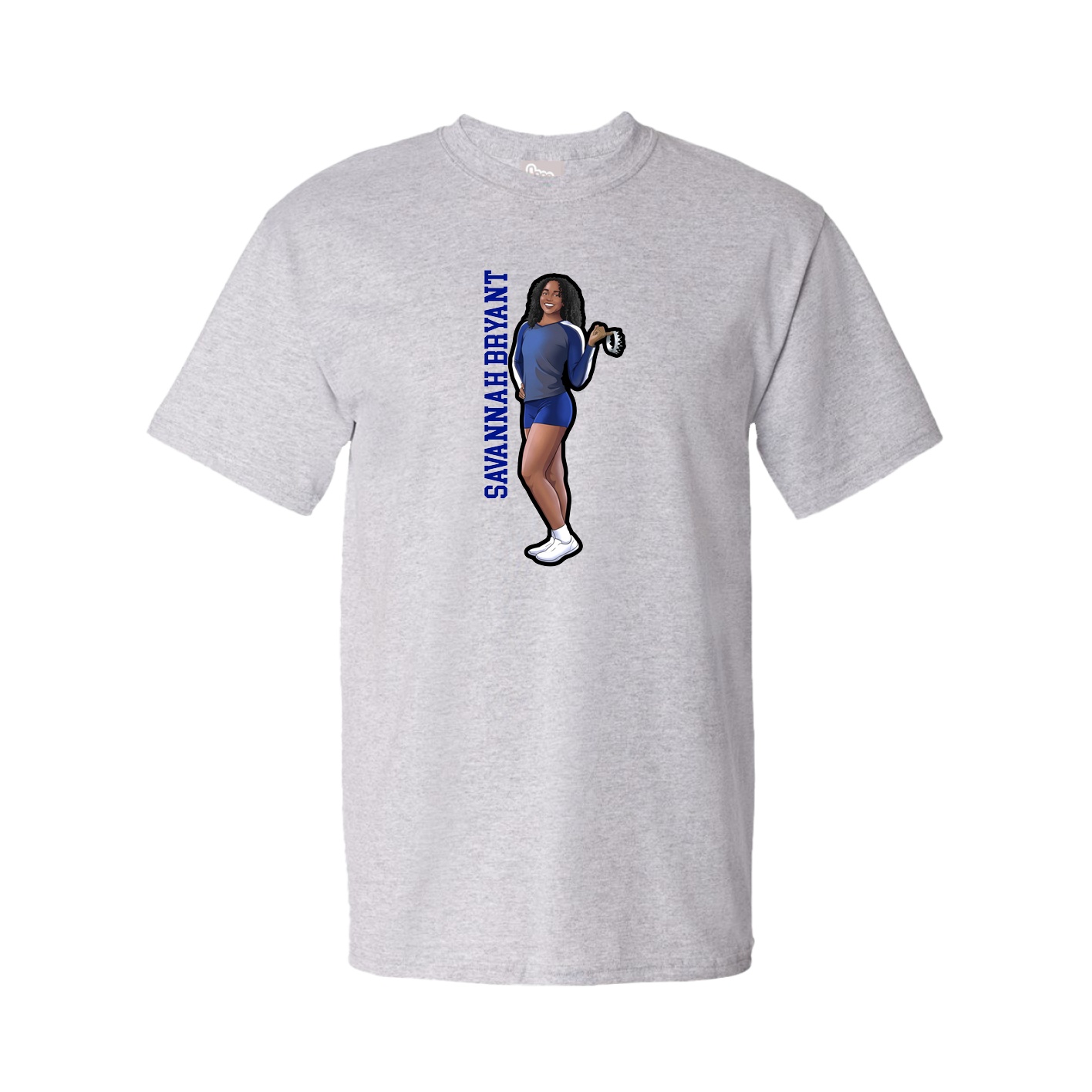Youth Tee — Name Vertical in Grey