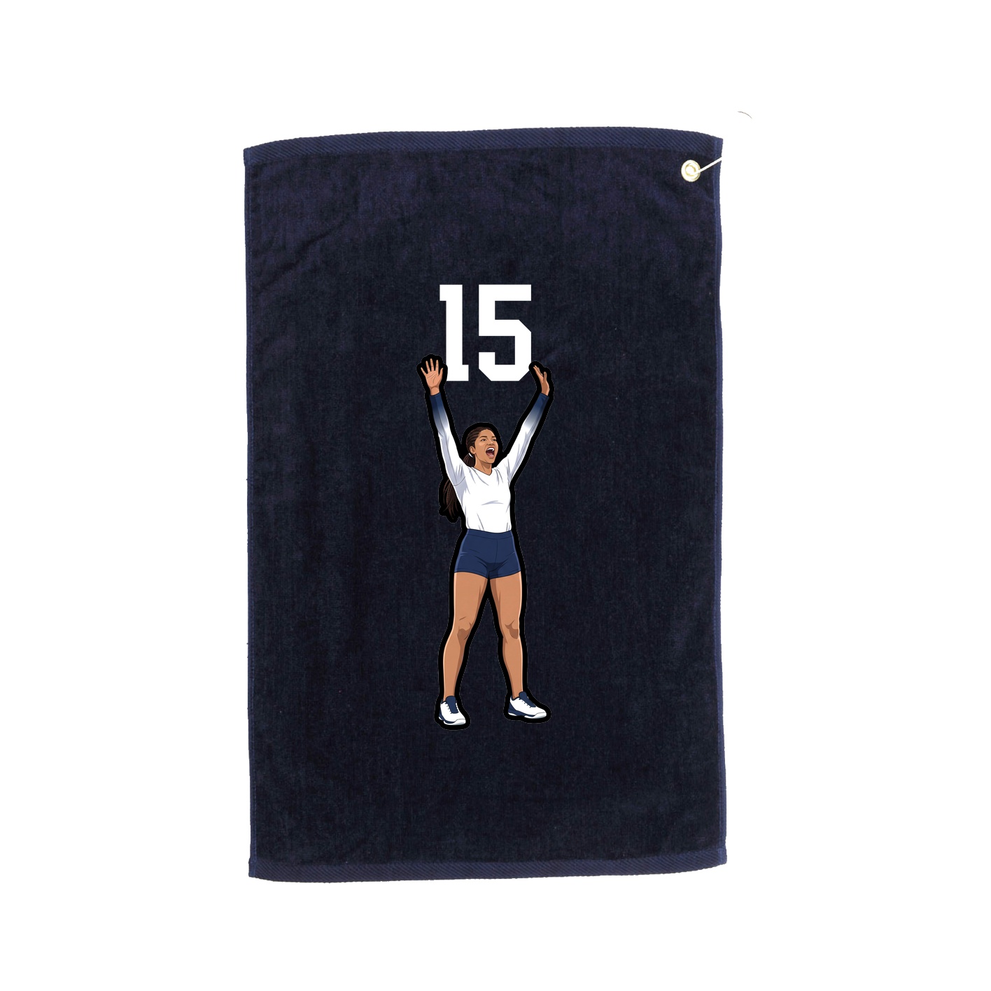Golf Towel — Number Top in Navy