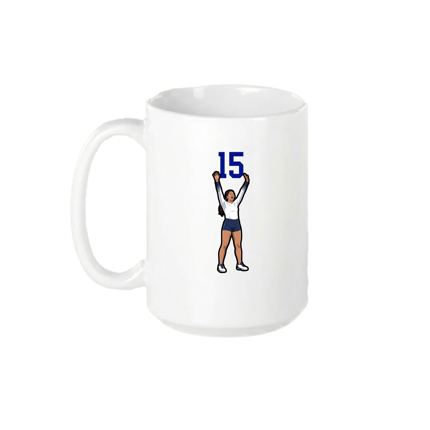 15oz Coffee Mug — Number Top in White