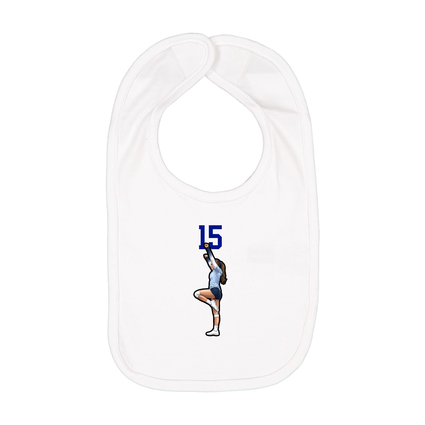 Infant Bib — Number Top in White