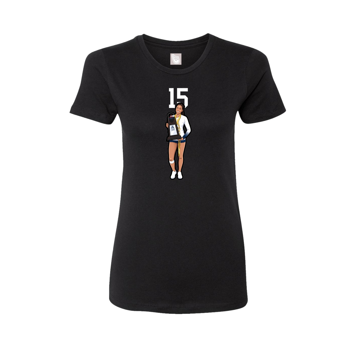 Fitted Women's Tee — Number Top in Black