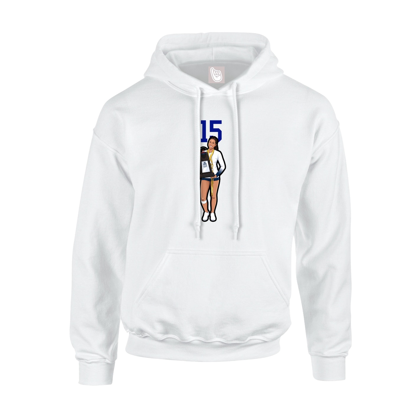 Hoodie — Number Top in White
