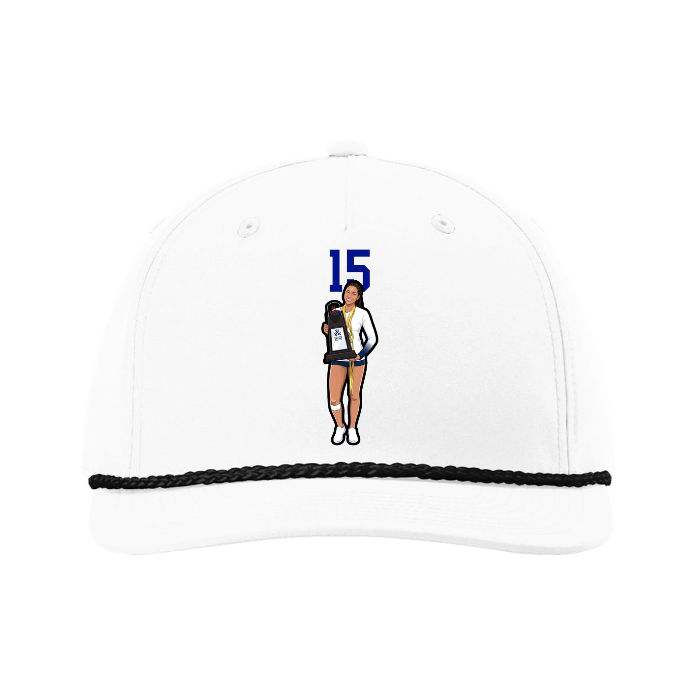 Five-Panel Classic Rope Cap — Number Top in White